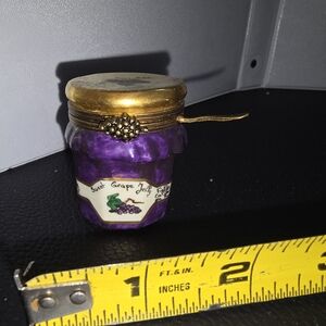 Purple Sweet Grape Jelly Jar with Gold Lid